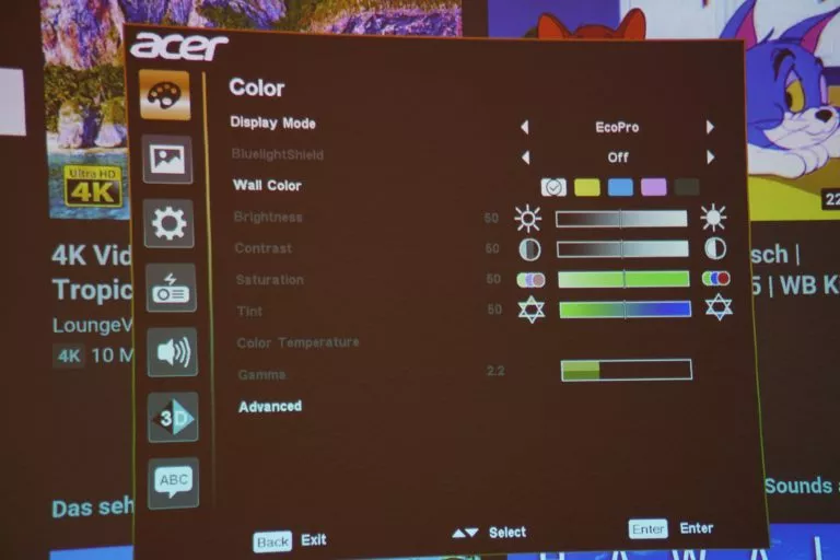 Das Menü des H6815BD